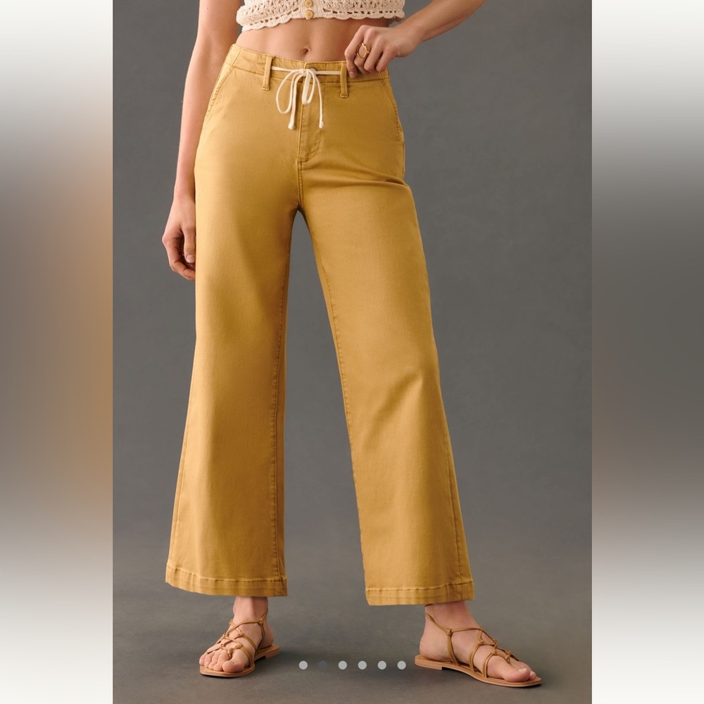 PAIGE Carly High Rise Cropped Wide Legged Jean